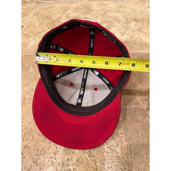 New Era 59Fifty New York Yankees Red Fitted Cap 7 1/2 - Picture 8 of 9